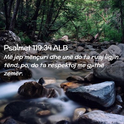 Picture 02 - Psalmet 119:34 ALB - Më jep mënçuri dhe unë do ta ruaj ligjin - Bible Verse Picture
