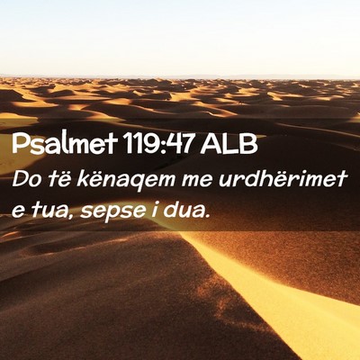 Picture 02 - Psalmet 119:47 ALB - Do të kënaqem me urdhërimet e tua, sepse i - Bible Verse Picture