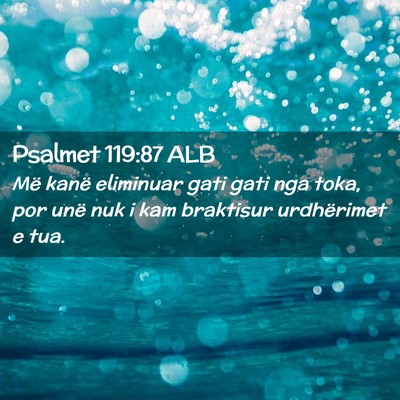 Picture 02 - Psalmet 119:87 ALB - Më kanë eliminuar gati gati nga toka, por unë - Bible Verse Picture