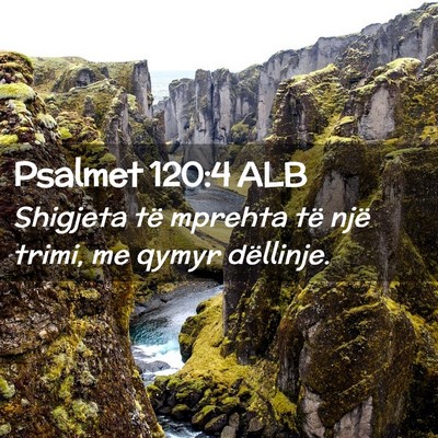 Picture 02 - Psalmet 120:4 ALB - Shigjeta të mprehta të një trimi, me qymyr - Bible Verse Picture