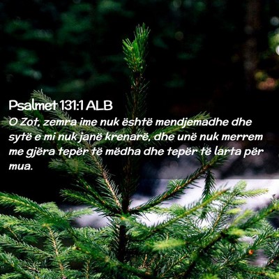 Picture 02 - Psalmet 131:1 ALB - O Zot, zemra ime nuk është mendjemadhe dhe - Bible Verse Picture