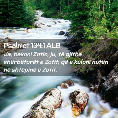 Picture 02 - Psalmet 134:1 ALB - Ja, bekoni Zotin, ju, të gjithë shërbëtorët - Bible Verse Picture