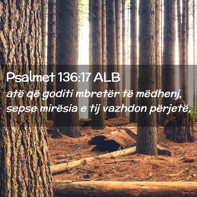 Picture 02 - Psalmet 136:17 ALB - atë që goditi mbretër të mëdhenj, sepse - Bible Verse Picture
