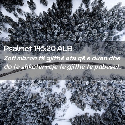 Picture 02 - Psalmet 145:20 ALB - Zoti mbron të gjithë ata që e duan dhe do të - Bible Verse Picture