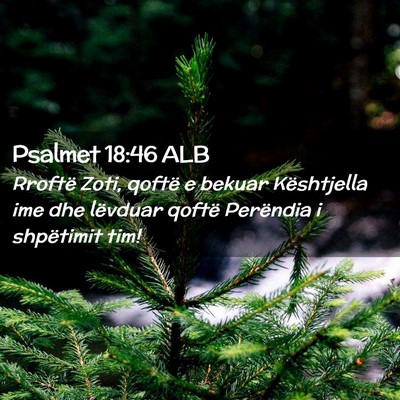 Picture 02 - Psalmet 18:46 ALB - Rroftë Zoti, qoftë e bekuar Kështjella ime dhe - Bible Verse Picture