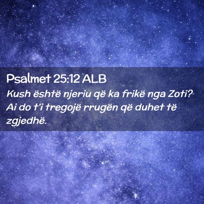 Picture 02 - Psalmet 25:12 ALB - Kush është njeriu që ka frikë nga Zoti? Ai do - Bible Verse Picture