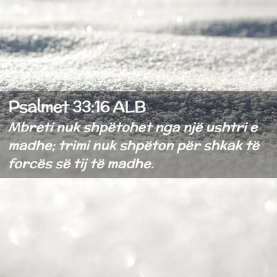 Picture 02 - Psalmet 33:16 ALB - Mbreti nuk shpëtohet nga një ushtri e madhe; - Bible Verse Picture