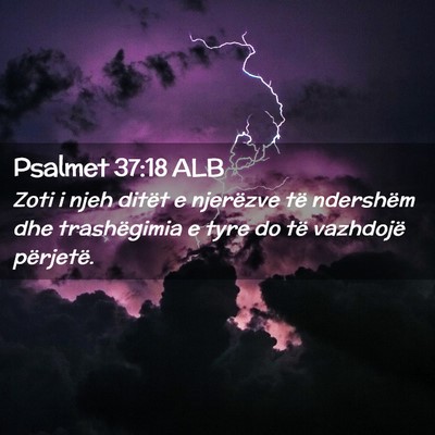 Picture 02 - Psalmet 37:18 ALB - Zoti i njeh ditët e njerëzve të ndershëm dhe - Bible Verse Picture