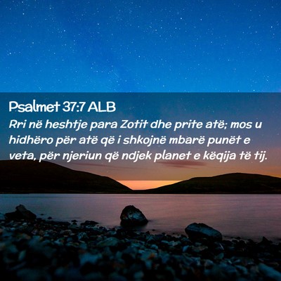 Picture 02 - Psalmet 37:7 ALB - Rri në heshtje para Zotit dhe prite atë; mos u - Bible Verse Picture