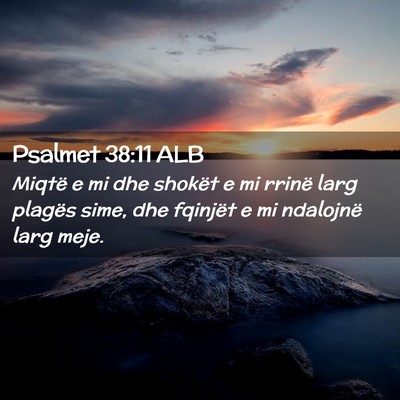 Picture 02 - Psalmet 38:11 ALB - Miqtë e mi dhe shokët e mi rrinë larg plagës - Bible Verse Picture