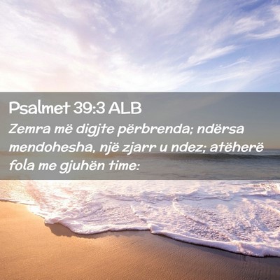 Picture 02 - Psalmet 39:3 ALB - Zemra më digjte përbrenda; ndërsa mendohesha, - Bible Verse Picture