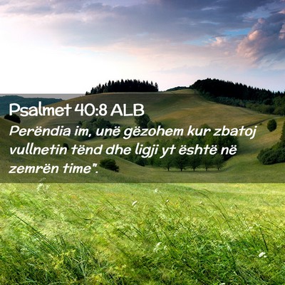 Picture 02 - Psalmet 40:8 ALB - Perëndia im, unë gëzohem kur zbatoj vullnetin - Bible Verse Picture