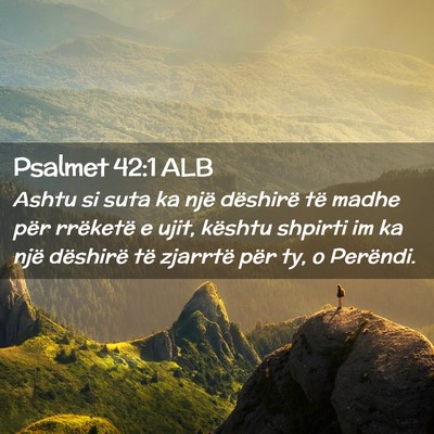 Picture 02 - Psalmet 42:1 ALB - Ashtu si suta ka një dëshirë të madhe për - Bible Verse Picture