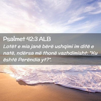 Picture 02 - Psalmet 42:3 ALB - Lotët e mia janë bërë ushqimi im ditë e - Bible Verse Picture