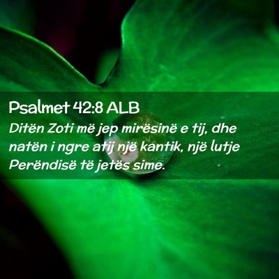 Picture 02 - Psalmet 42:8 ALB - Ditën Zoti më jep mirësinë e tij, dhe natën - Bible Verse Picture