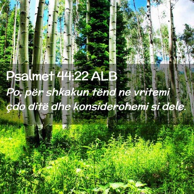 Picture 02 - Psalmet 44:22 ALB - Po, për shkakun tënd ne vritemi çdo ditë dhe - Bible Verse Picture