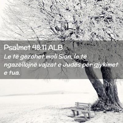 Picture 02 - Psalmet 48:11 ALB - Le të gëzohet mali Sion, le të ngazëllojnë - Bible Verse Picture
