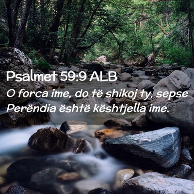 Picture 02 - Psalmet 59:9 ALB - O forca ime, do të shikoj ty, sepse Perëndia - Bible Verse Picture