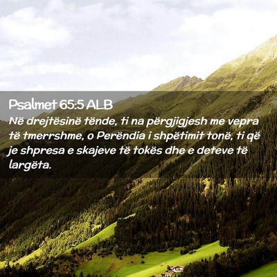 Picture 02 - Psalmet 65:5 ALB - Në drejtësinë tënde, ti na përgjigjesh me - Bible Verse Picture