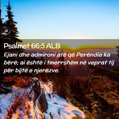 Picture 02 - Psalmet 66:5 ALB - Ejani dhe admironi atë që Perëndia ka bërë; - Bible Verse Picture
