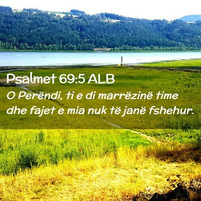 Picture 02 - Psalmet 69:5 ALB - O Perëndi, ti e di marrëzinë time dhe fajet e - Bible Verse Picture