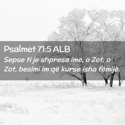 Picture 02 - Psalmet 71:5 ALB - Sepse ti je shpresa ime, o Zot, o Zot, besimi im - Bible Verse Picture