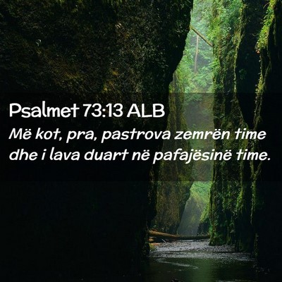 Picture 02 - Psalmet 73:13 ALB - Më kot, pra, pastrova zemrën time dhe i lava - Bible Verse Picture