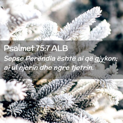 Picture 02 - Psalmet 75:7 ALB - Sepse Perëndia është ai që gjykon; ai ul - Bible Verse Picture