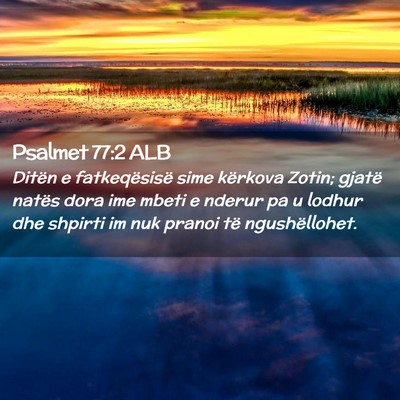 Picture 02 - Psalmet 77:2 ALB - Ditën e fatkeqësisë sime kërkova Zotin; - Bible Verse Picture