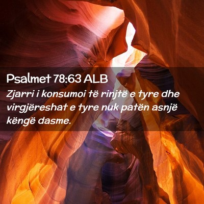 Picture 02 - Psalmet 78:63 ALB - Zjarri i konsumoi të rinjtë e tyre dhe - Bible Verse Picture