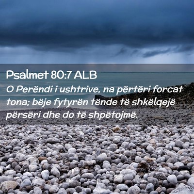 Picture 02 - Psalmet 80:7 ALB - O Perëndi i ushtrive, na përtëri forcat tona; - Bible Verse Picture