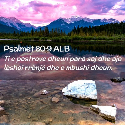 Picture 02 - Psalmet 80:9 ALB - Ti e pastrove dheun para saj dhe ajo lëshoi - Bible Verse Picture