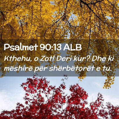 Picture 02 - Psalmet 90:13 ALB - Kthehu, o Zot! Deri kur? Dhe ki mëshirë për - Bible Verse Picture
