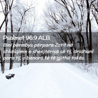 Picture 02 - Psalmet 96:9 ALB - Bini përmbys përpara Zotit në shkëlqimin e - Bible Verse Picture