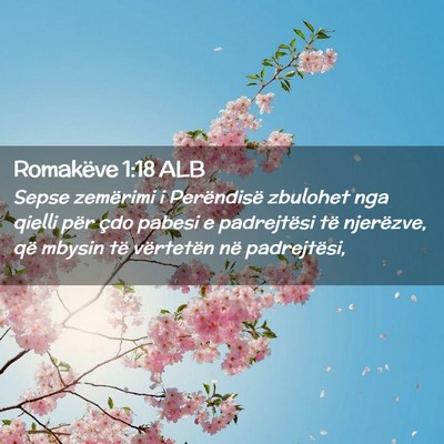 Picture 02 - Romakëve 1:18 ALB - Sepse zemërimi i Perëndisë zbulohet nga qielli - Bible Verse Picture