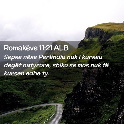 Picture 02 - Romakëve 11:21 ALB - Sepse nëse Perëndia nuk i kurseu degët - Bible Verse Picture