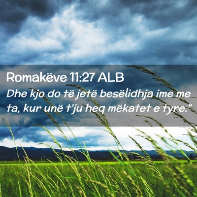 Picture 02 - Romakëve 11:27 ALB - Dhe kjo do të jetë besëlidhja ime me ta, kur - Bible Verse Picture