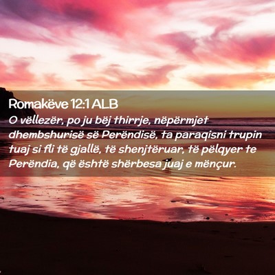 Picture 02 - Romakëve 12:1 ALB - O vëllezër, po ju bëj thirrje, nëpërmjet - Bible Verse Picture