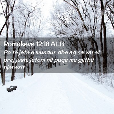 Picture 02 - Romakëve 12:18 ALB - Po të jetë e mundur dhe aq sa varet prej jush, - Bible Verse Picture