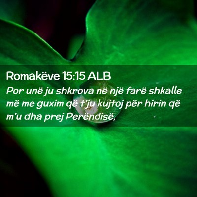 Picture 02 - Romakëve 15:15 ALB - Por unë ju shkrova në një farë shkalle më me - Bible Verse Picture