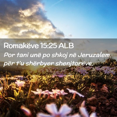 Picture 02 - Romakëve 15:25 ALB - Por tani unë po shkoj në Jeruzalem, për t’u - Bible Verse Picture
