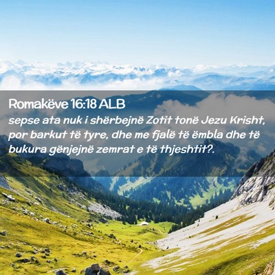 Picture 02 - Romakëve 16:18 ALB - sepse ata nuk i shërbejnë Zotit tonë Jezu - Bible Verse Picture