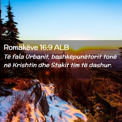 Picture 02 - Romakëve 16:9 ALB - Të fala Urbanit, bashkëpunëtorit tonë në - Bible Verse Picture