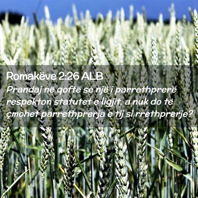 Picture 02 - Romakëve 2:26 ALB - Prandaj në qoftë se një i parrethprerë - Bible Verse Picture