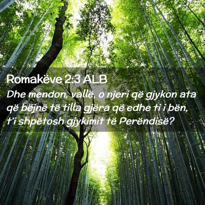 Picture 02 - Romakëve 2:3 ALB - Dhe mendon, vallë, o njeri që gjykon ata që - Bible Verse Picture
