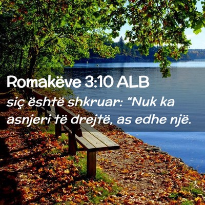 Picture 02 - Romakëve 3:10 ALB - siç është shkruar: “Nuk ka asnjeri të - Bible Verse Picture