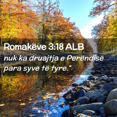 Picture 02 - Romakëve 3:18 ALB - nuk ka druajtja e Perëndisë para syve të - Bible Verse Picture