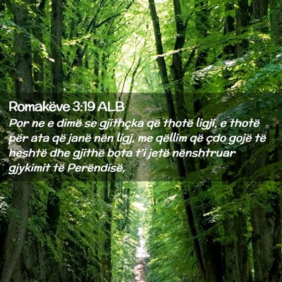 Picture 02 - Romakëve 3:19 ALB - Por ne e dimë se gjithçka që thotë ligji, e - Bible Verse Picture