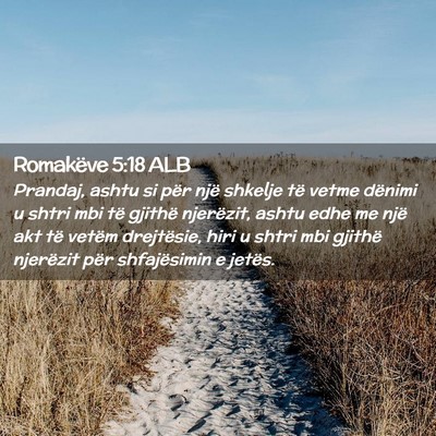 Picture 02 - Romakëve 5:18 ALB - Prandaj, ashtu si për një shkelje të vetme - Bible Verse Picture