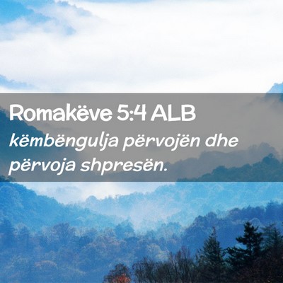 Picture 02 - Romakëve 5:4 ALB - këmbëngulja përvojën dhe përvoja - Bible Verse Picture